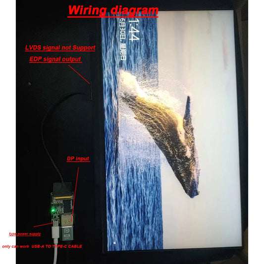 Placa Adaptador Señal DP a EDP 30pin/40pin 2K/4K/8K 2Lane/4Lane + Cable EDP