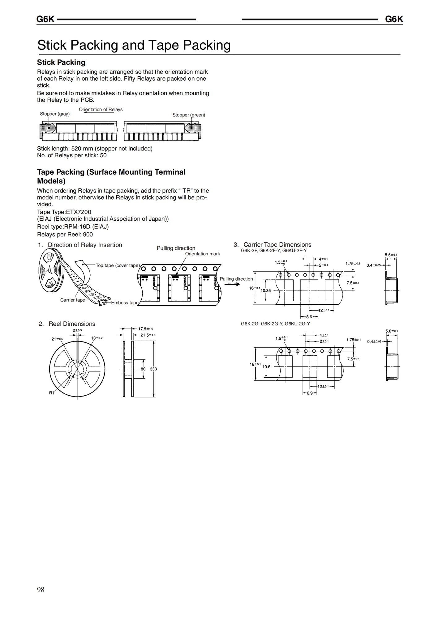 Relé Señal SMD G6K-2F-Y / G6K-2P-Y 8-Pin - Voltajes (3V/5V/12V/24V DC) 10x6.5x5mm - Lote 20 Piezas