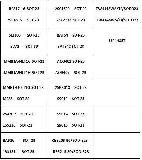 Kit Libro Muestras Transistores/Diodos/ICs SMD SOT-23 - 87 Valores (25/50 Unids c/u)