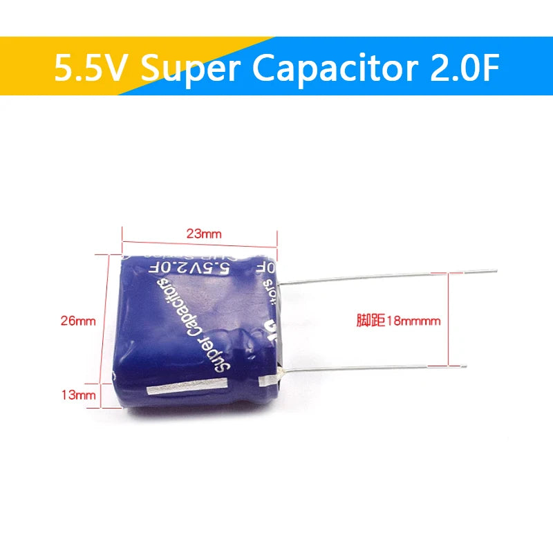 Supercapacitor Farad Tipo Combinación (0.22F-50F, 5.5V) - Unidad (Especificar Valor)