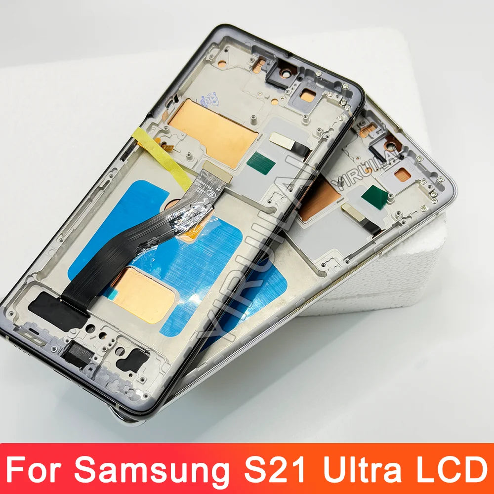 TFT S21 Ultra LCD para Samsung Galaxy S21 Ultra G998B G998B/DS pantalla Lcd reemplazo de montaje de pantalla táctil Digital