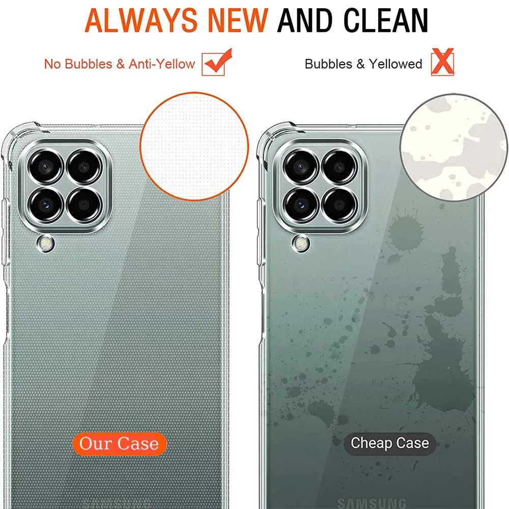 Funda Silicona Suave Transparente Anti-Golpes (Airbag 1.5mm Grosor) para Samsung Galaxy M12/M13 4G/M22/M23/M32/M33 5G/M42/M51/M52/M53