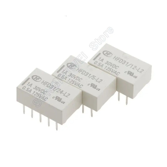 Relé Señal HFD31 SMD/DIP 10-Pin 0.5A 125VAC - Voltajes (5V/12V/24V DC) - Lote 10 Piezas