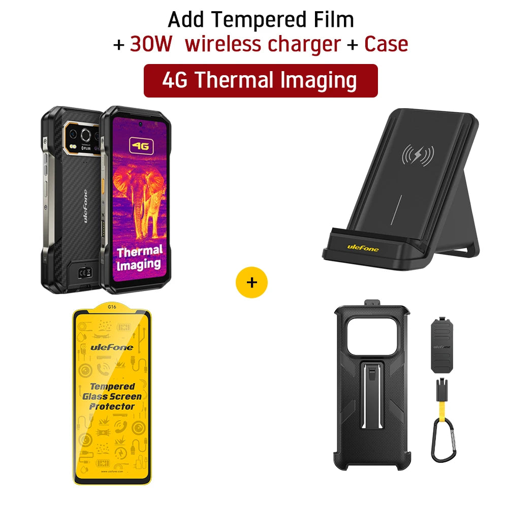 Celular Rugged Ulefone Armor 27T 4G con Cámara Térmica FLIR® y Visión Nocturna (10600mAh, 24GB/256GB, Android 14)