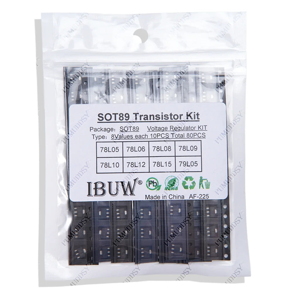 Kit Surtido Reguladores Voltaje SMD SOT-89 - 8 Tipos (78L05-15, 79L05) x 10 Unidades (Total 80 Piezas)