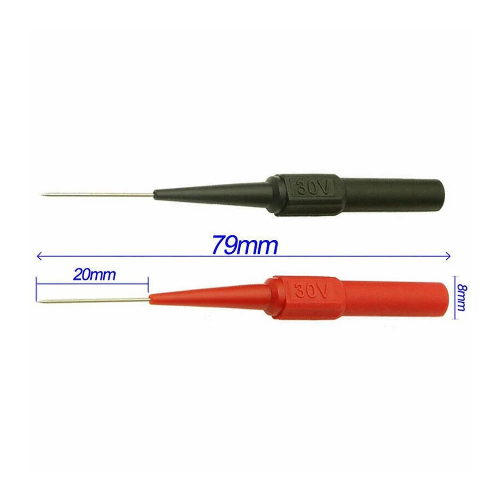 Kit Puntas Prueba Multímetro (x2) - Sondas Automotrices No Destructivas (600V/10A, Aguja 2mm)