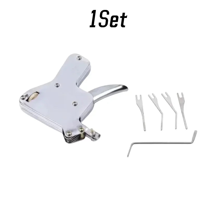 Kit Herramienta Apertura Puertas Acero Inoxidable (Ganzúa/Llave Bump/Pistola Pick) Reparación Cerrajería