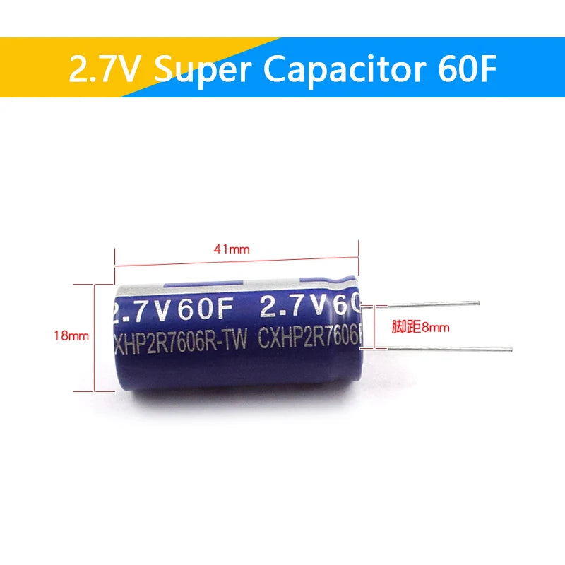 Supercapacitores Farad 2.7V - Varios Valores (0.5F a 60F)