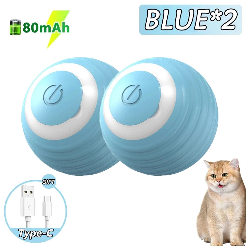 Bola Interactiva Automática Rodante Mágica para Gatos (Juguete Inteligente Electrónico Interior) Accesorios Juego Gato (2 Unidades)
