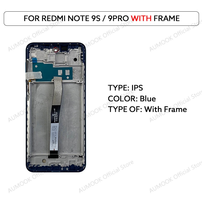 6.67" LCD Display For Xiaomi Redmi Note 9S Note 9 Pro Touch Screen Digitizer Assembly M2003J6A1G M2003J6B2G Replacement Parts