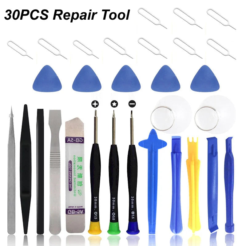 Kit Herramientas Mano Reparación Teléfono Móvil (Palanca Plástico/Espátula Apertura Destornillador) Desmontaje Pantalla iPhone/iPad/Laptop