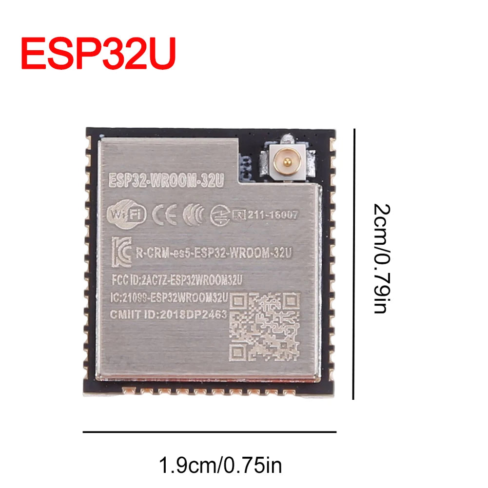 Módulo WiFi Inalámbrico ESP-WROOM-32 / ESP32 / ESP32S / ESP32U (150 Mbps, CPU Doble Núcleo, Sensor Hall)