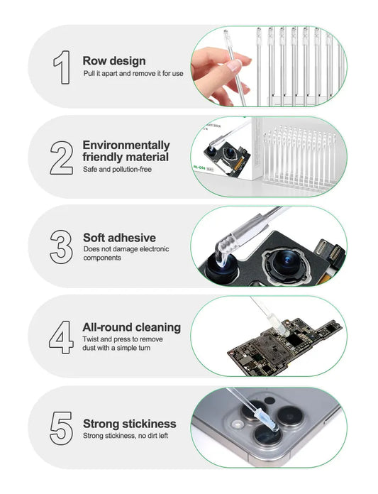 RELIFE RL-094 48PCS Camera Lens Cleaner Stick Synthetic Resin Gel Stick for iPhone Android Camera Lens Dust No damage The Chip