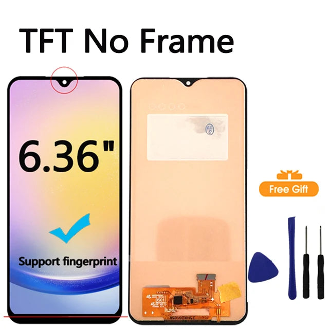 Pantalla LCD AMOLED de 6,5 pulgadas para Samsung Galaxy A24 4G, montaje de digitalizador con pantalla táctil para Samsung A245F A245M A245N, repuesto LCD
