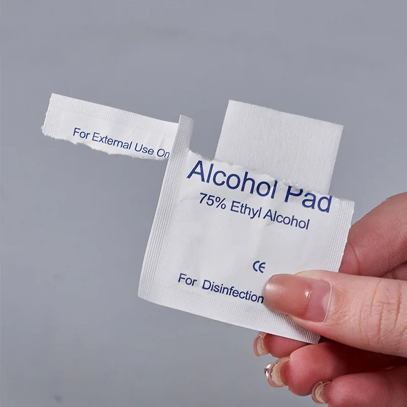 100pcs/box Disposable Alcohol Cotton Pads Disinfectant Wipe Alcohol Tablets Home Outdoor Cleaning Care Tools