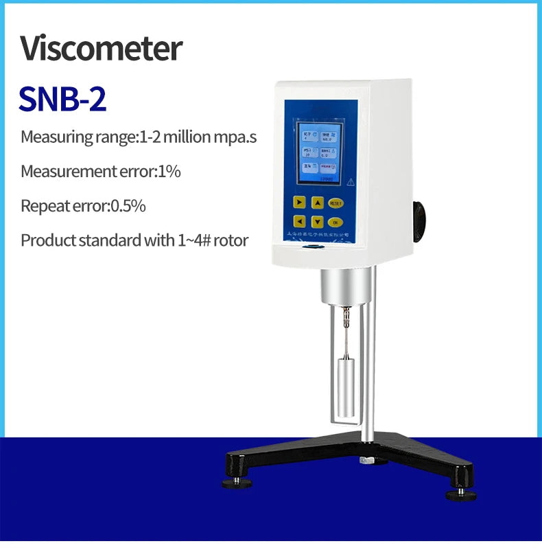 Viscosímetro Rotatorio Digital NDJ-1/4/5S/8S/9S Pantalla Táctil Velocidad Variable Continua Tester