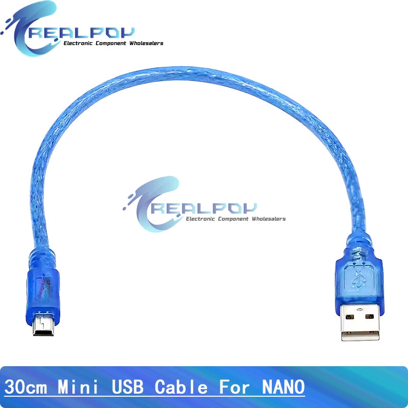 Placa Nano 3.0 (ATMEGA328P, 16MHz, CH340) con Bootloader (Puerto Mini/Tipo C/Micro USB) + Cable USB compatible Arduino