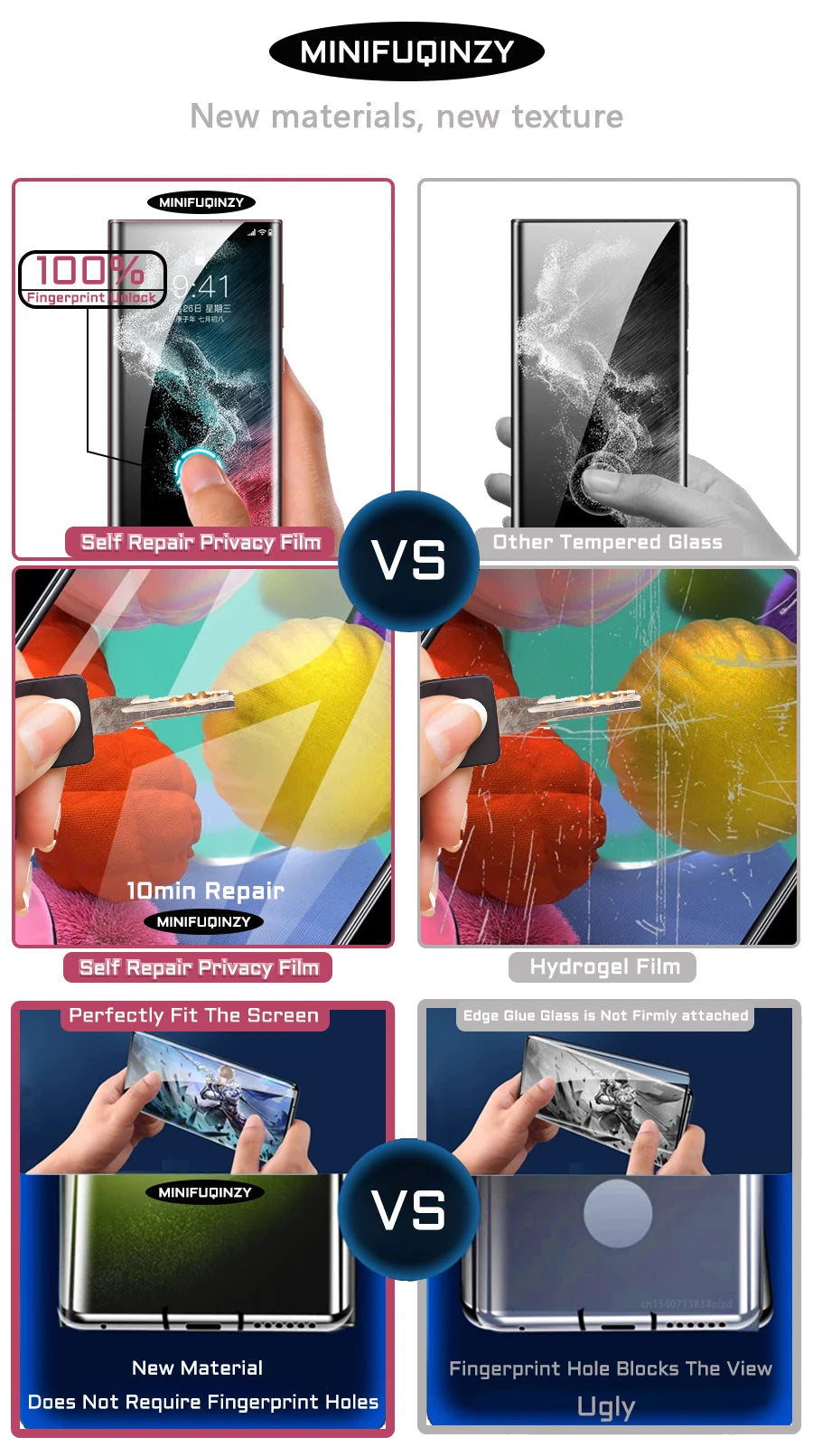 Film de Auto-Reparación de Privacidad (No Cristal) para Samsung Galaxy (Varias Series)