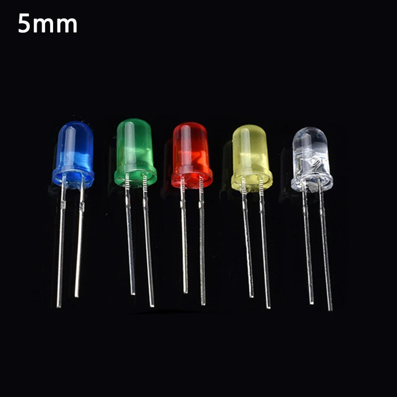 Kit Surtido Diodos LED 3mm/5mm (DIP, Rojo/Naranja/Amarillo/Verde/Azul/Blanco) Componentes Electrónicos