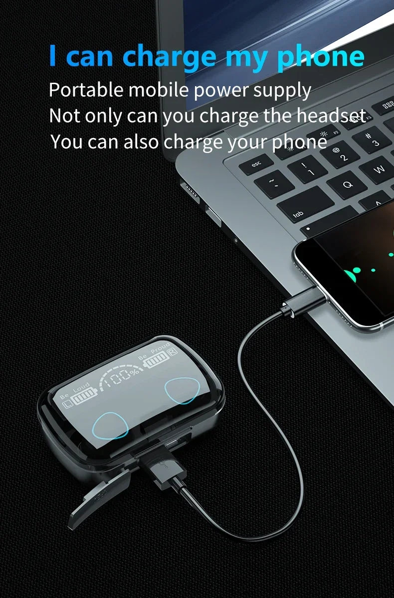 Auriculares Inalámbricos M10 TWS Bluetooth 5.0 con Caja Carga 3500mAh (Micrófono, Estéreo 9D, Deportivos, Impermeables)
