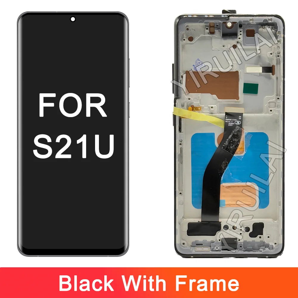 Pantalla S21Ultra de calidad TFT de 6,67 pulgadas con marco para Samsung S21 Ultra 5G G998 G998U G998B, montaje de digitalizador con pantalla táctil