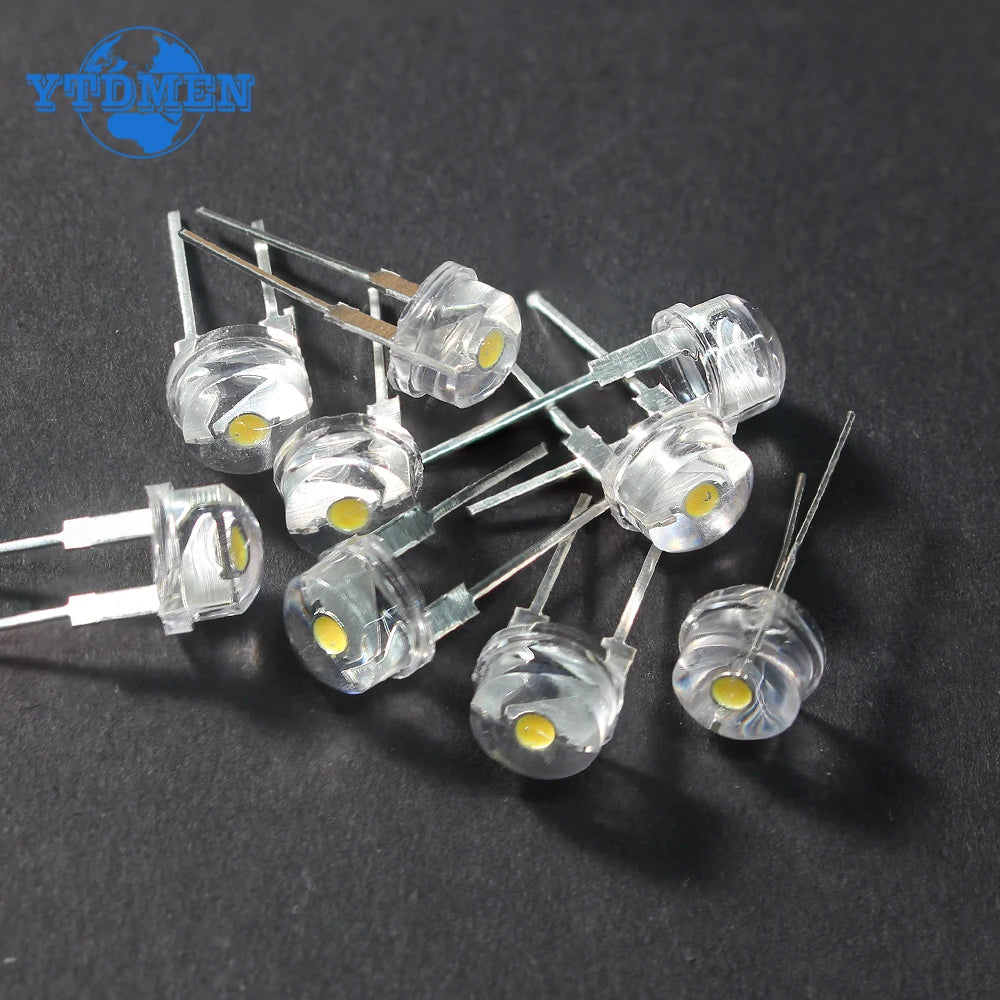 Diodo LED Sombrero Paja F8 (8mm) Super Brillante Blanco Cálido 0.5W / Blanco 0.3-0.75W / Azul / Verde / Rojo / Amarillo (20 Unidades)