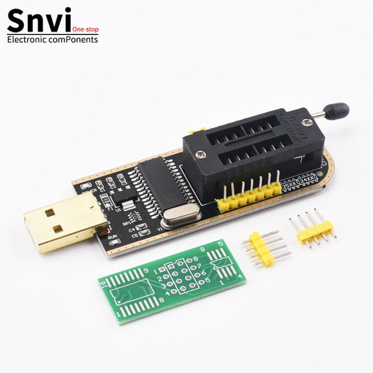 Kit Programador USB CH341A 24/25 Series EEPROM Flash BIOS + Clip Test SOIC8/SOP8