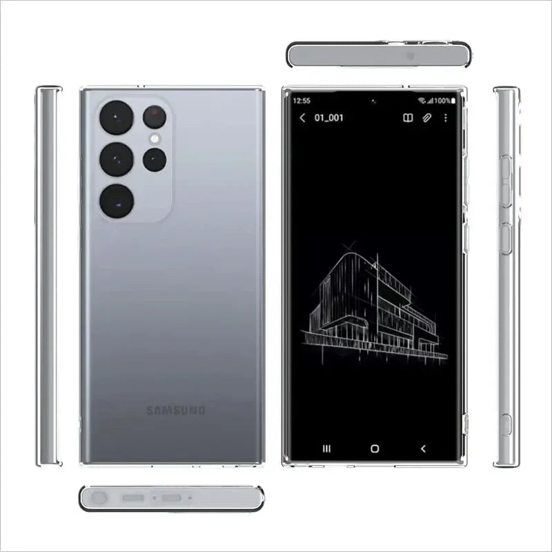Funda Carcasa Silicona Suave Transparente para Samsung Galaxy A12/A13/A23/A52/A52S/A53/A54/A55 / S20 FE / S21-S25 Ultra / Note 20 Ultra