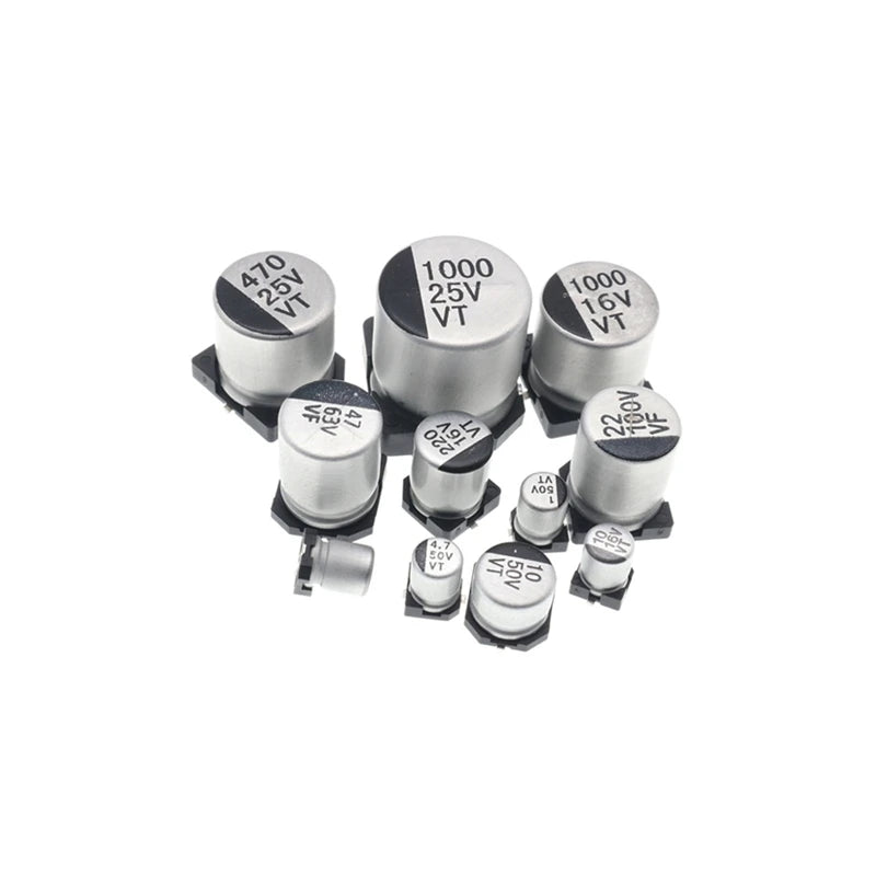 Capacitor Electrolítico SMD (68uF, 25V/35V, 6.3x5.4mm / 6.3x7.7mm) - Pack 20 Unidades