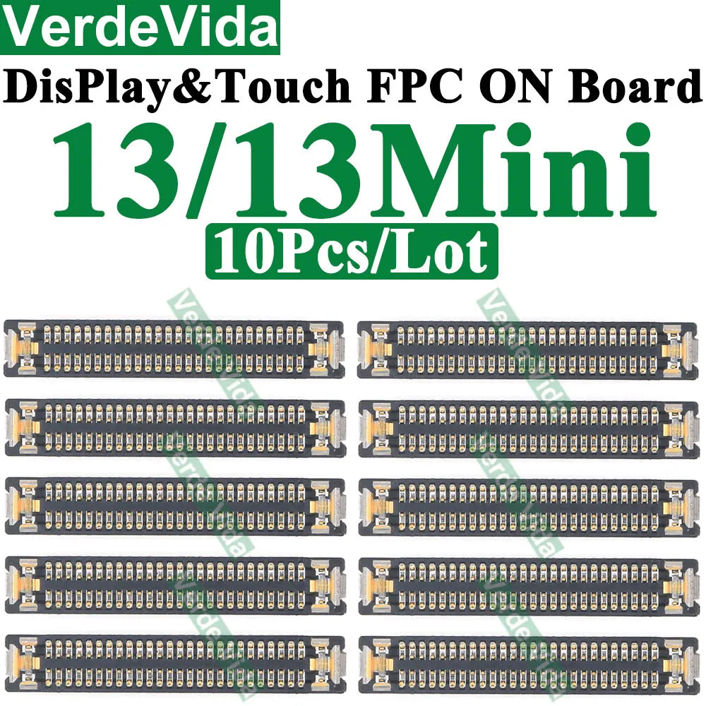 Conector FPC Pantalla LCD / Táctil en Placa Base para iPhone X/XS/XR/11/12/13/14/15/16 Pro Max/Plus (10 Unidades)
