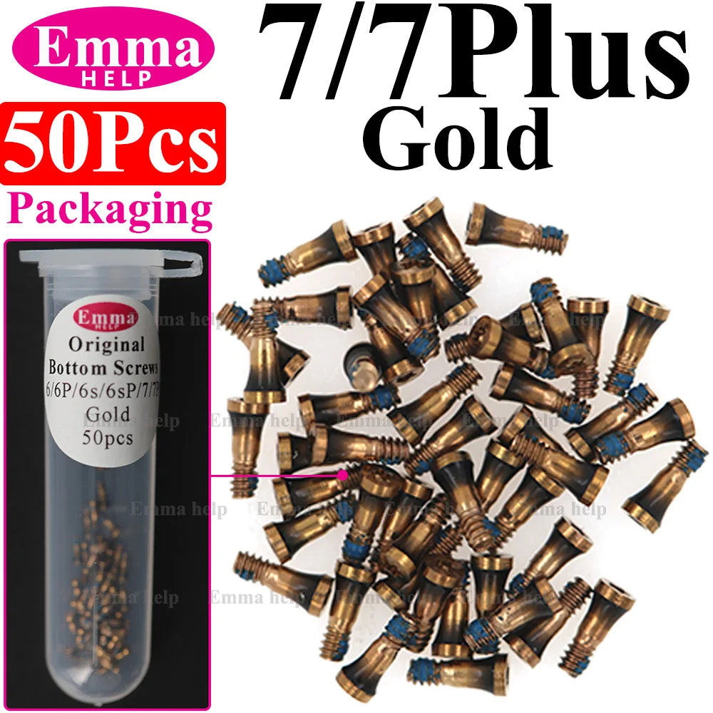 Tornillos Inferiores Pentalobe para iPhone 7-15 Pro Max/XS/XR (Reparación Tapa Trasera/Dock Carga) (50 Unidades)