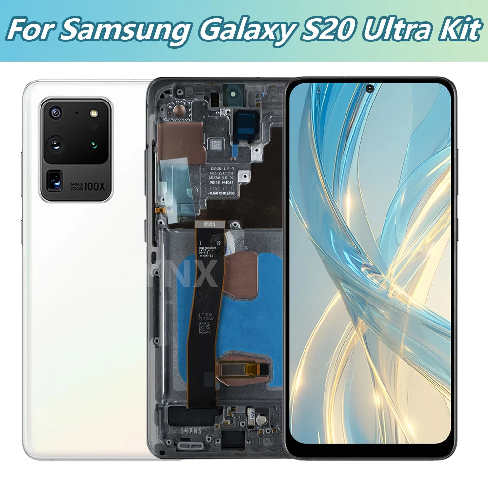 Reemplazo Super AMOLED de 6,9 pulgadas para Samsung S20 Ultra SM-G988B/DS pantalla táctil LCD S20 Ultra 5G