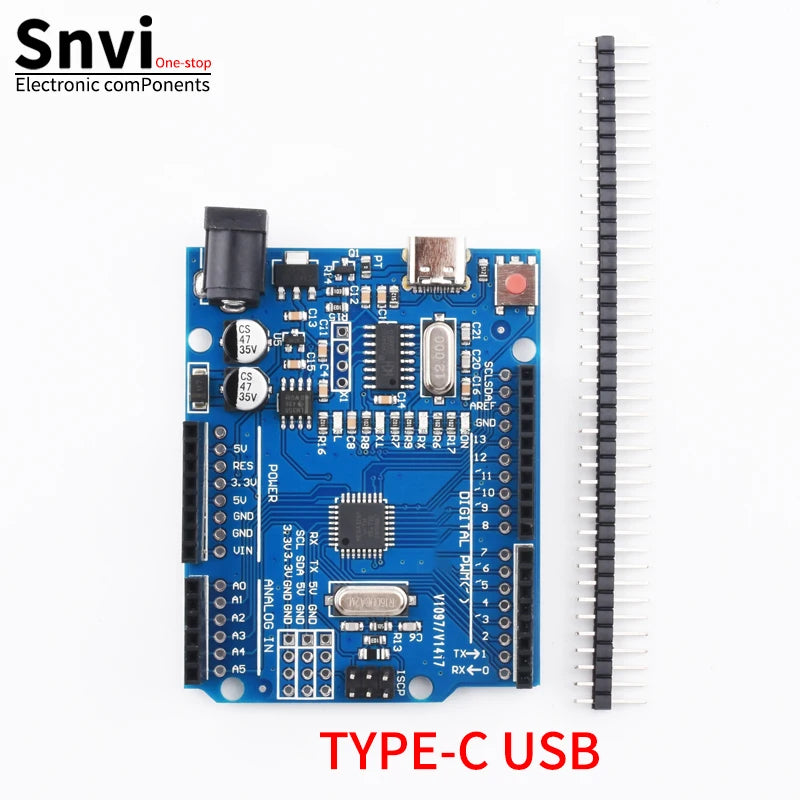 Placa Desarrollo UNO R3 (ATMEGA328P, CH340/ATEGA16U2) compatible Arduino con Cable + Placa Expansión Proto Shield R3/R4