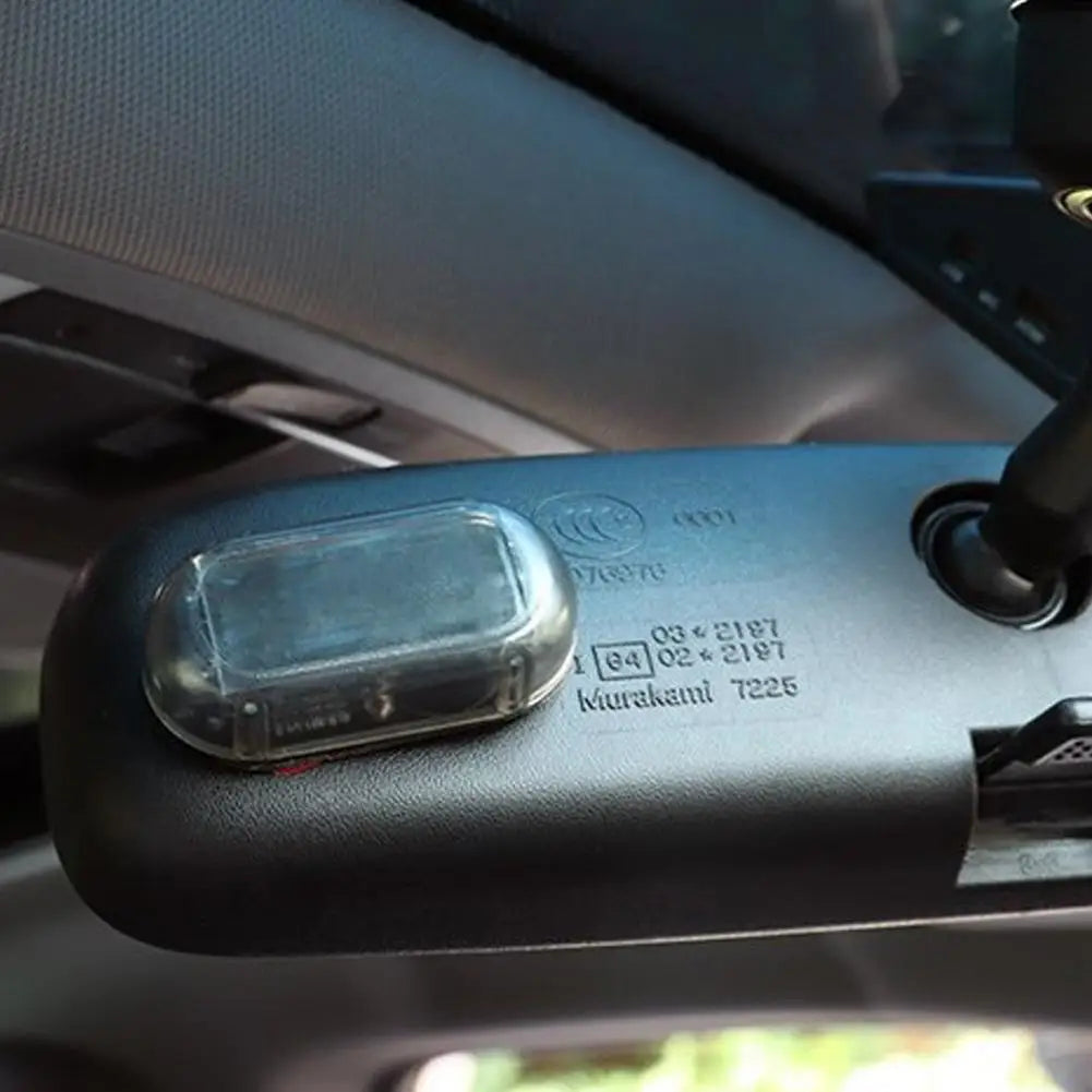 Luz Seguridad Falsa Solar para Auto (Alarma Simulada Dummy Inalámbrica) Lámpara Advertencia Antirrobo LED Intermitente