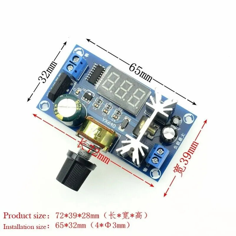 Módulo Regulador Voltaje Mini AC/DC a DC Buck Ajustable Step-Down 3.3V/5V/12V/24V con Display LED