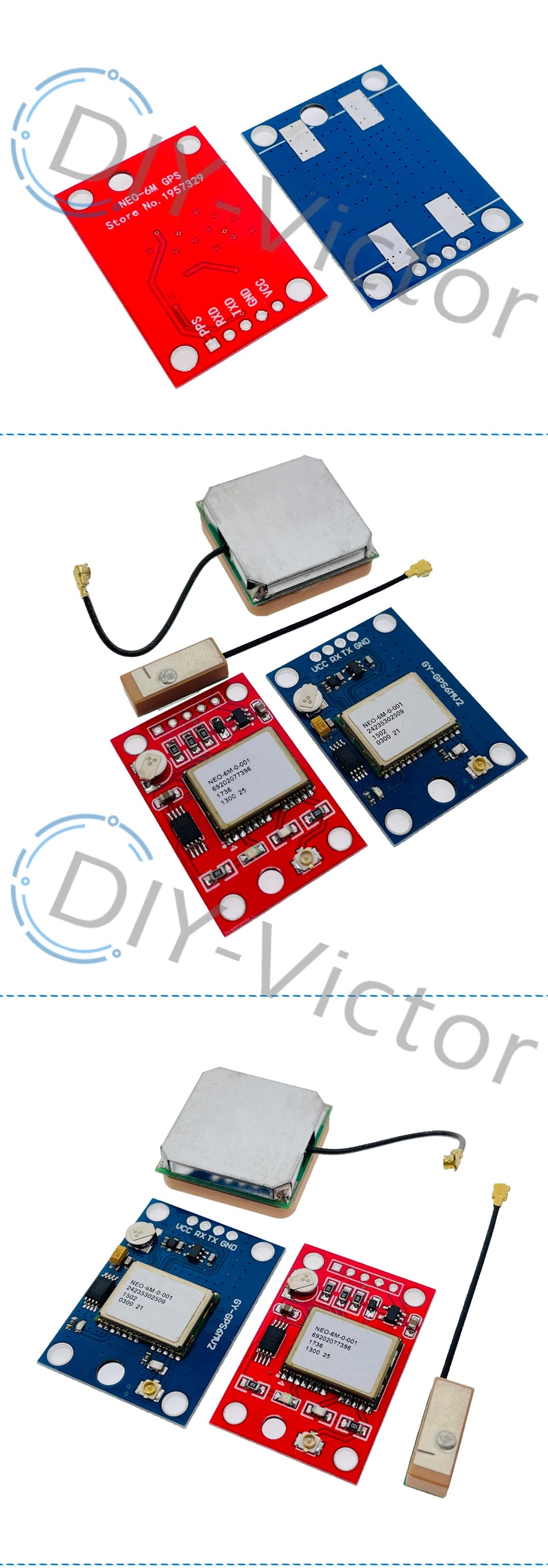 Módulo GPS GY-GPS6MV2 (NEO-6M) con EEPROM y Antena (3-5V, RS232/TTL) para Arduino/APM2.5 Control Vuelo