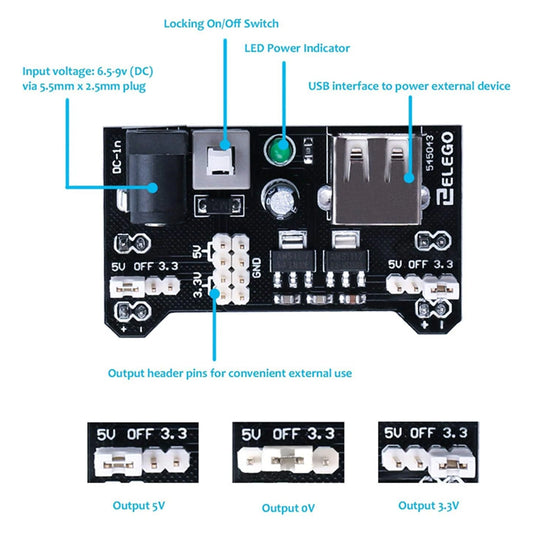 Kit Diversión Electrónica ELEGOO para Arduino (235 Items: Protoboard, Cables, Resistencias, Capacitores, LEDs, Potenciómetros)