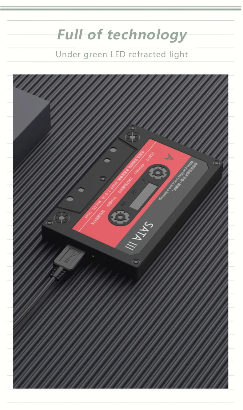 Carcasa Externa UTHAI T46 USB 3.0 SATA (5Gbps, UASP) para Disco Duro HDD/SSD 2.5" Cinta para PC/Notebook