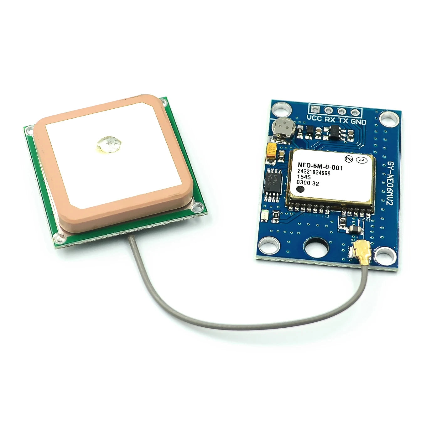 Módulo GPS GY-NEO6MV2 / GY-NEO7MV2 / GY-NEO8MV2 (NEO-6M/7M/8M) con Antena Grande y EEPROM para Control Vuelo MWC/APM2.5 Arduino