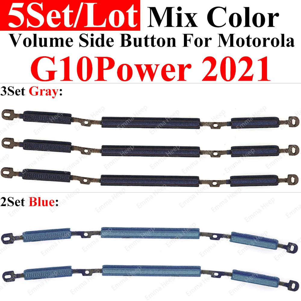 5set Power Volume Side Button Key For Motorola Moto G23 G22 G20 G13 G10 G9 G7 Plus G8 Power Lite Volume Button Power ON OFF