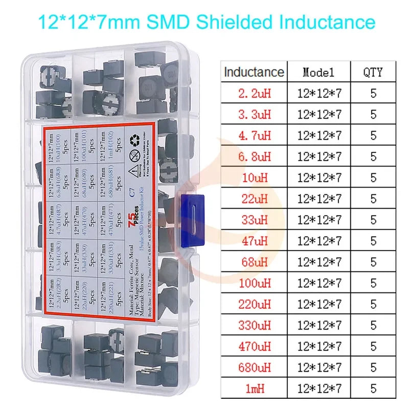 Kit Surtido Inductores SMD/DIP - Varios Valores (2.2uH a 100mH)