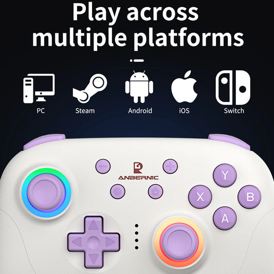 Gamepad ANBERNIC RG P01/RGP01 Bluetooth/Cableado con Joystick Efecto Hall RGB para Switch/PC/Steam/Android/iOS