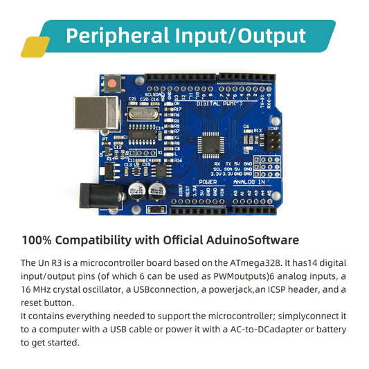 Kit Inicio KUONGSHUN Super para Arduino UNO R3 con Tutorial (Incluye Protoboard, LCD 1602 IIC, Cables Jumper)