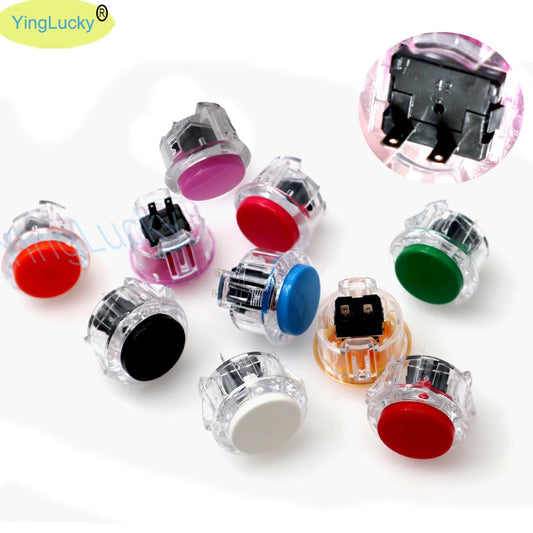 Botón Pulsador Arcade Transparente (30mm/24mm) Reemplazo para Máquina Arcade (1 Unidad)