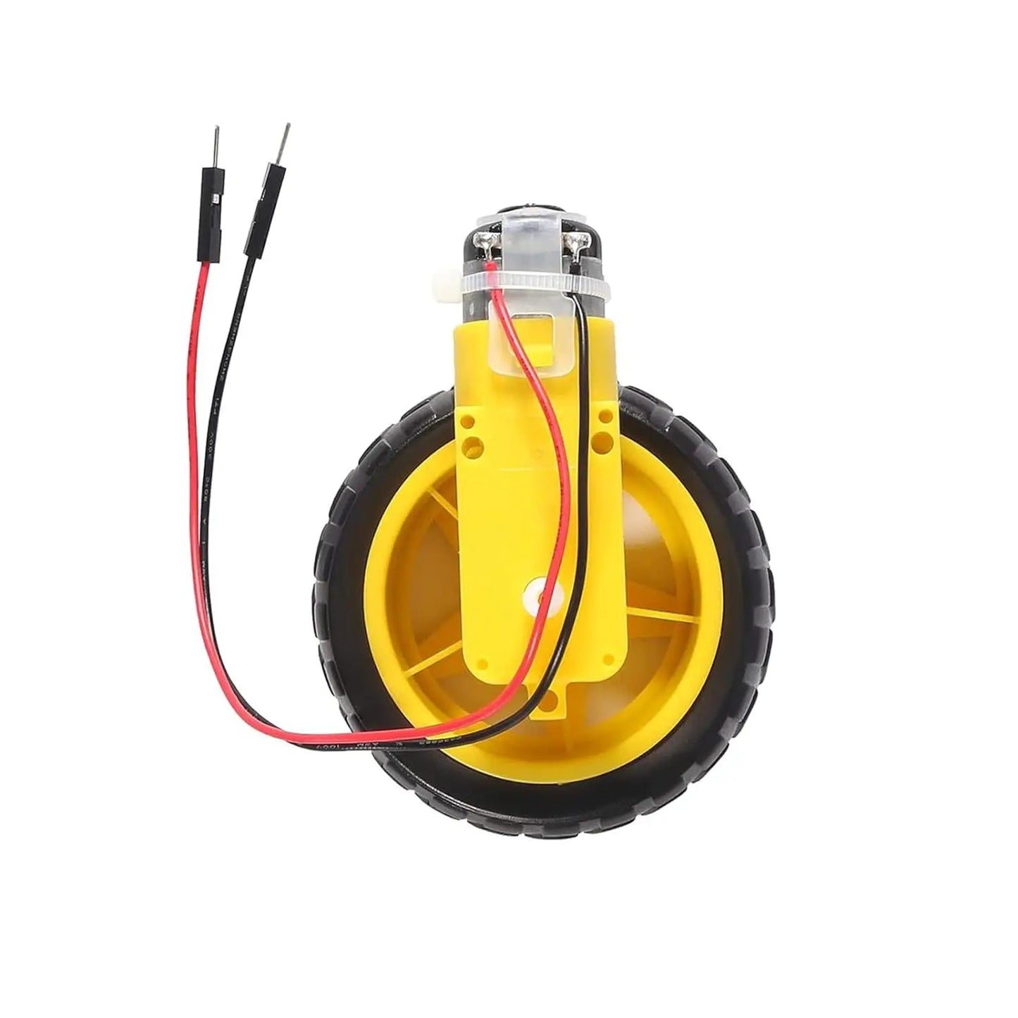 Kit Motor DC 3-6V con Caja Cambios Doble Eje (200RPM, Ratio 1:48) y Rueda Neumático para Robot Auto Inteligente Arduino DIY (4 Sets)