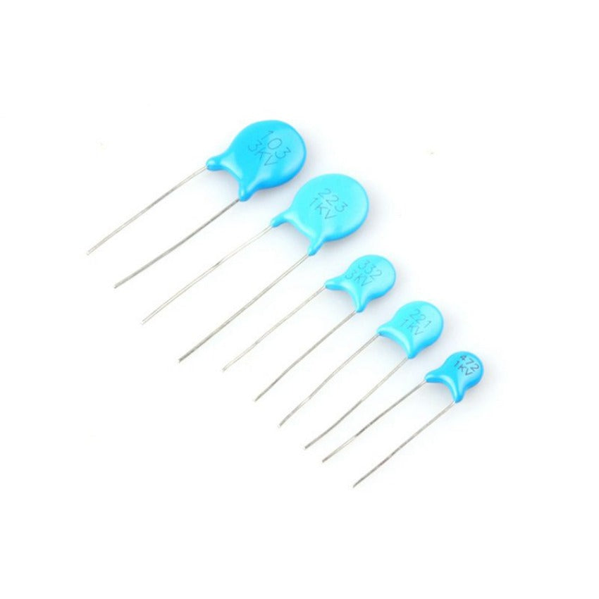 Capacitor Disco Cerámico (33pF-100nF, 1kV) - Unidad (Especificar Valor)