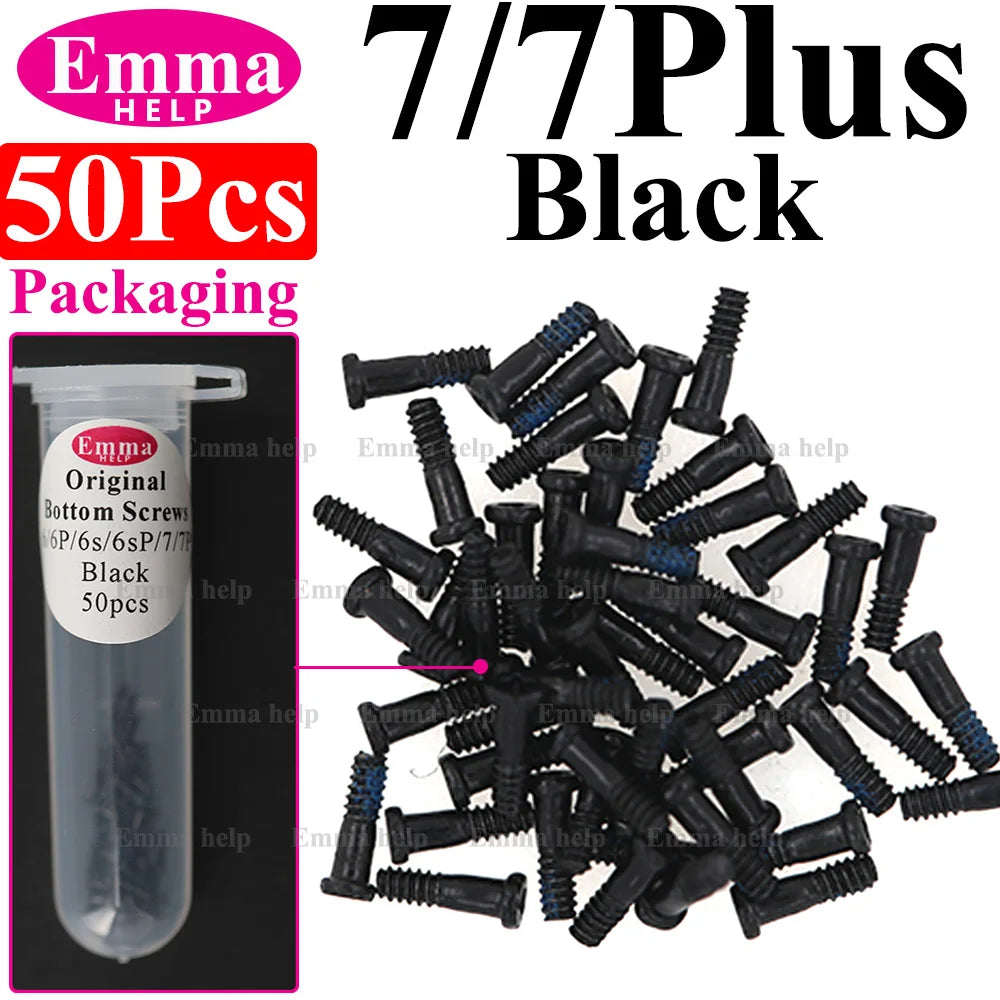 Tornillos Inferiores Pentalobe para iPhone 7-15 Pro Max/XS/XR (Reparación Tapa Trasera/Dock Carga) (50 Unidades)