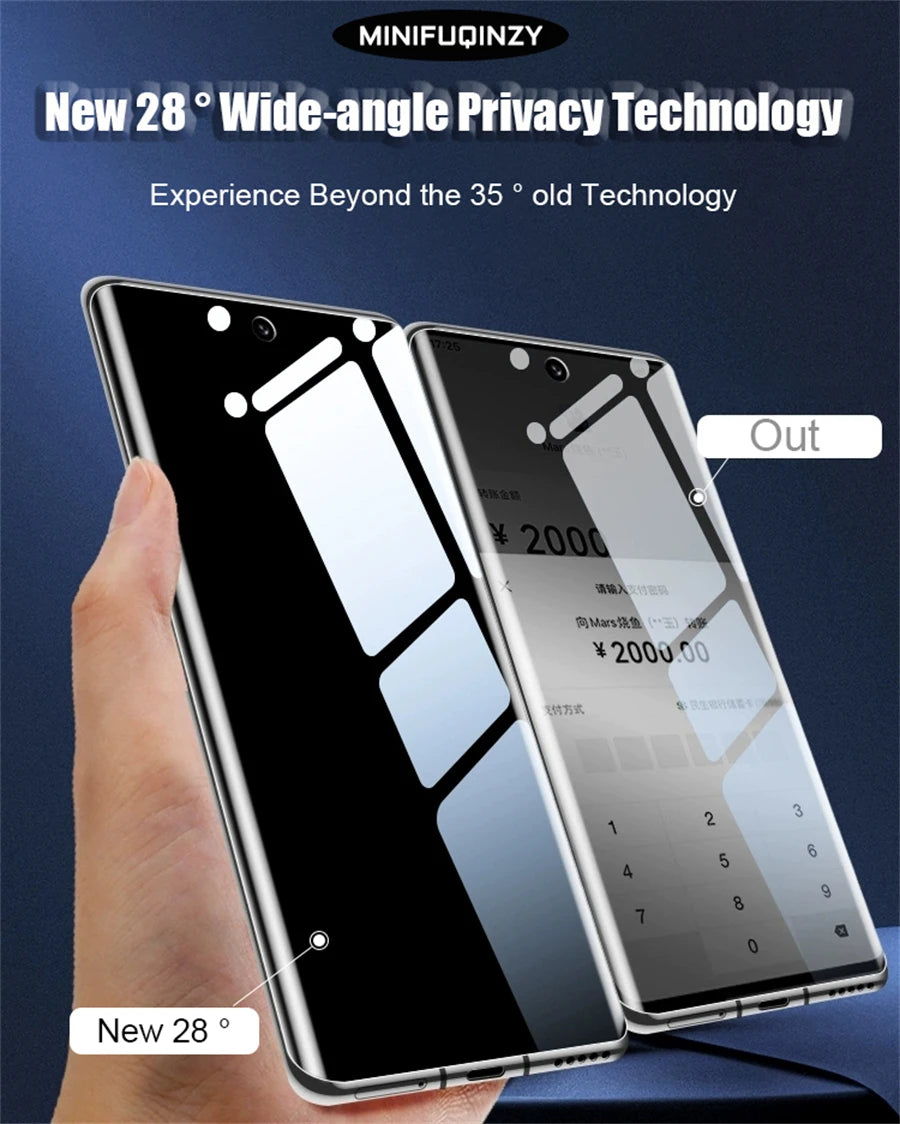 Película de reparación automática para Samsung Galaxy S25 Ultra S24 S23 S22 S20 Plus Protector de pantalla de privacidad desbloqueo S21 5G Note 20 no vidrio