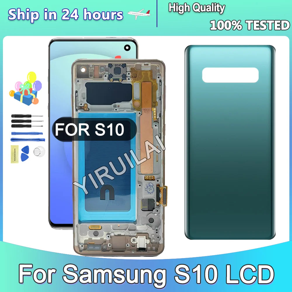 TFT para Samsung Galaxy S10 SM-G973F SM-G973U SM-G973W pantalla LCD MONTAJE DE digitalizador con pantalla táctil para Samsung S10