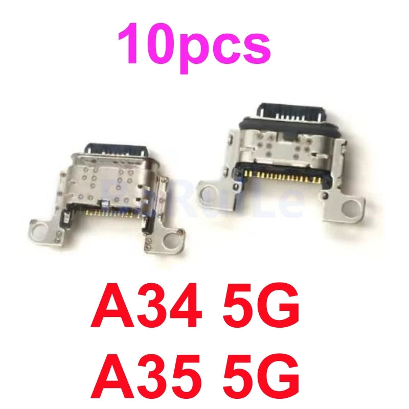 10 Uds conector de puerto de carga USB para Samsung A03 A13 A14 A15 A23 A24 A25 A32 A34 A35 A52 A53 A54 A55 A72 A73 enchufe de base de carga